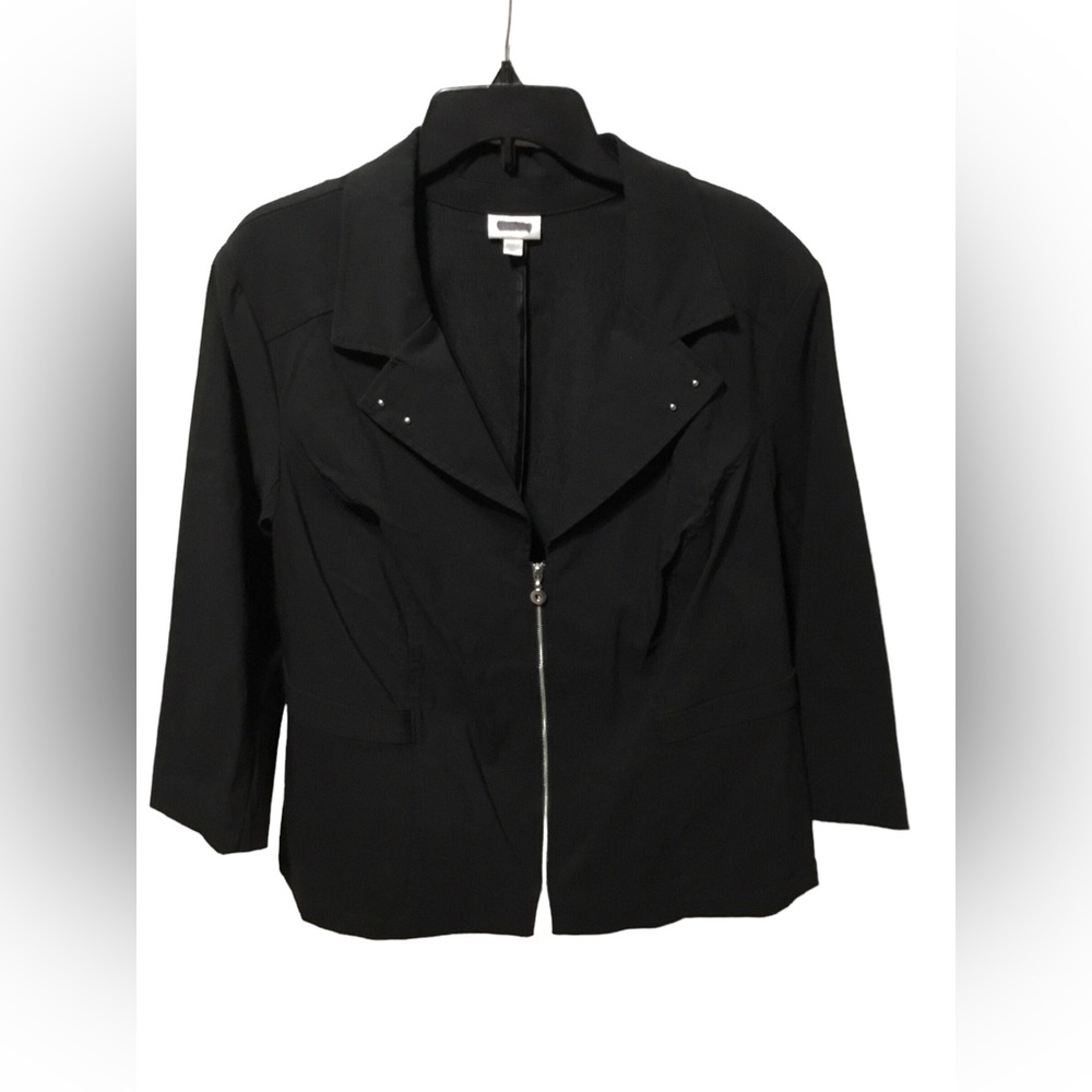 The Avenue Black Front Zip Jacket NWOT Size 18/20